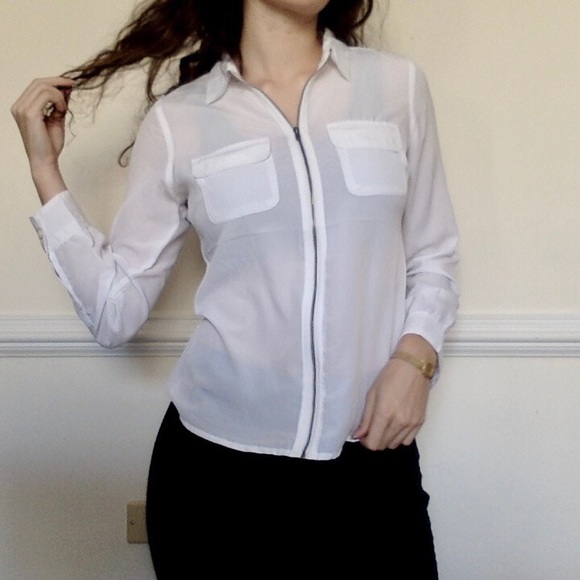🔥BOGO FREE- Unique zip front collared blouse - Picture 2 of 11